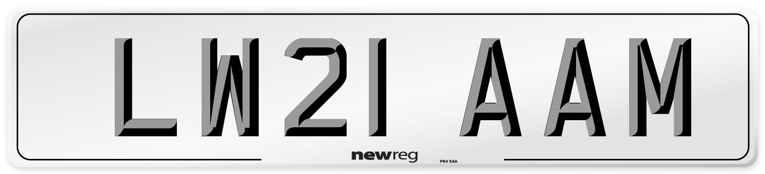 LW21 AAM Number Plate from New Reg